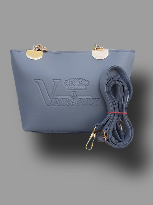 Varsaly small handbag for woman with golden handle and leather strap